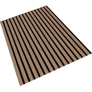 SensaHome Akupanelen Set van 4 - Woodpanelen van Hoge kwaliteit - Akoestische Wandpanelen - WOOD Panels - Gemaakt van Echt Hout - Houtfineer op Zwart Vilt - 60x60cm - Washed Bruin