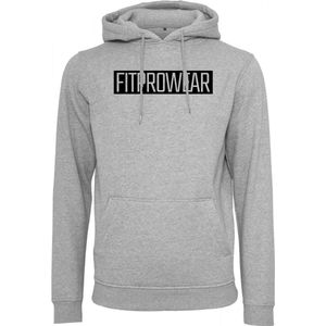 FitProWear Trui Heren Block - Grijs - maat XXL/2XL - Mannen - Hoodie - Trui  - Sweater - Sporttrui - Sportkleding - Casual kleding - Trui Heren - Grijze trui - Katoen / Polyester - Trui Capuchon - Hoodie Capuchon