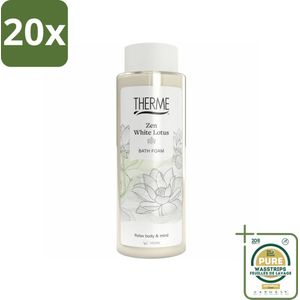 20 x Therme - Zen White Lotus - Badschuim - Verfrissend - Verzorgend - 500ml - Grootverpakking - Zen Badschuim - Ontspannend Badschuim - Witte Lotus Geur - Mindfulness Bad - Wellness Ritueel