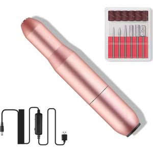 Elektrische Nagelvijl - Metaal - Polijststift - Nagel Boor Kit - Pedicure Nail Art - Nagelfrees - 6 bitjes - Ook Voor Nepnagels