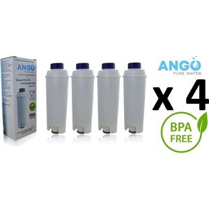 4 x ANGO waterfilter voor Delonghi koffiemachine. Vervanging voor DeLonghi DLS C002 / SER 3017.