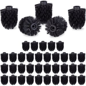 40x toiletborstelkop Ø 8 cm - zwarte wc borstelkoppen - schroefdraad 9,5 mm