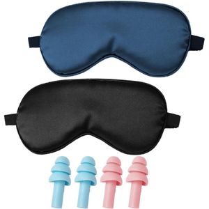 Zijde Slaapmasker - Comfortabel en Verstelbaar - 2 Stuks - Natuurlijke Zijde