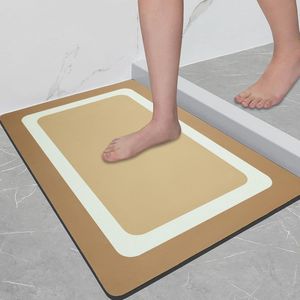 60 x 40 cm, badmatten, antislip, wasbaar, antislip, zacht badkamertapijt, rubber, beige, herbruikbaar