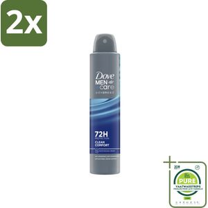 Dove Men+Care Deodorant Spray - Clean Comfort - 200 ml - Voordeelverpakking - 2 stuks - Mannen deodorant - Antitranspirant