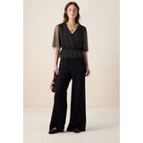 Sissy-Boy - Zwarte high waist wide leg broek