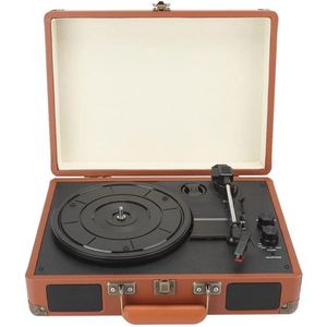 Bluetooth Muziek Grammofoonspeler met Houten Kist - 33/45/78 Toerentallen en Ingebouwde Stereoluidsprekers