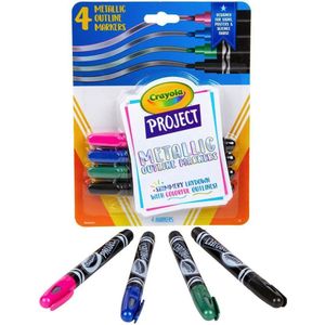 Crayola - Projectlijn Markers voor kinderen - Metallic - 4stuks