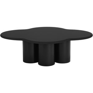 Vente-unique Salontafel van mdf - Zwart - YAVINA L 110 cm x H 34 cm x D 80 cm