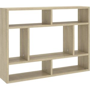 vidaXL - Wandschap - 75x16x55 - cm - bewerkt - hout - sonoma - eikenkleurig