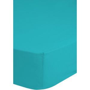 Cheqo® Jersey Hoeslaken - 140x200cm - 100% Jersey Katoen - Tot 25cm Matrasdikte - Lichtblauw Aqua