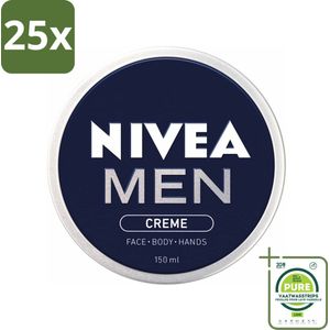 25 x NIVEA MEN - Crème - Bodycrème - 150 ml - Grootverpakking - Crème Voor Mannen - Gezicht Verzorging - Lichaam Verzorging - Handen Verzorging - Droge Huid