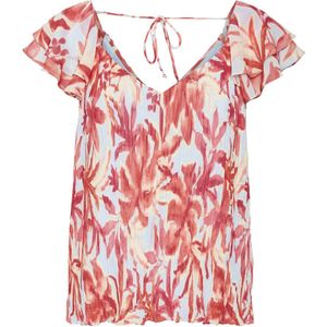 Vero Moda - Vmmarie Plisse Sl Frill Top - T-shirt - Dutch Canal