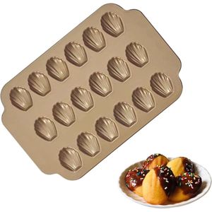 Bakvormen, 18 gaten, bakplaat, berentatten, bakvorm voor chocolade, snoep, koekjes, ijsblokjes (goud)
