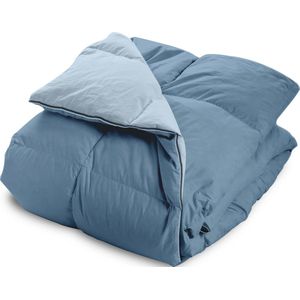 HappyBed Serena blue | 200x200 - Wasbaar donsdekbed zonder overtrek - Bedrukt dekbed - Gekleurd dekbed - 100% katoenentijk