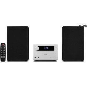 RFWR® Compact Micro Audio Systeem met Internetradio, DAB+, CD-speler, Bluetooth en USB - Zilver