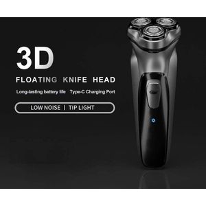 Elektrisch roterend scheerapparaat heren - 3D, USB oplaadbaar, pop-up trimmer