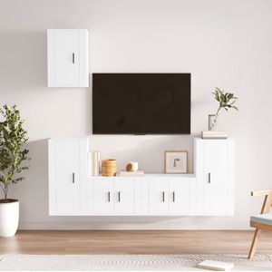 The Living Store TV-meubelset - The Living Store - TV-meubel - 57 x 34.5 x 40 cm - Hoogglans wit