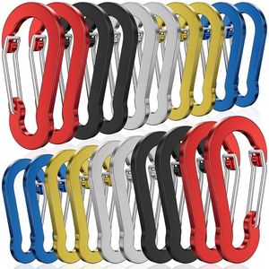 20 Stuks 50mm Multikleur Karabijnhaken Set - Musketonhaak - Carabijn Sleutelhangers voor Volwassenen - D Carabiners - Karabijn haak Keychain - Klein Karabijnsluitingen en ringetjes - DIY Hobby Musketon Sluiting - Mini Karabiners - Carabijnhaak