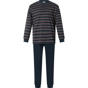 Gentlemen - heren pyjama 114237 - knoophals - navy - maat XXL