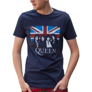Rockstarz T-shirt Queen ""Union Jack"" Blauw (L)