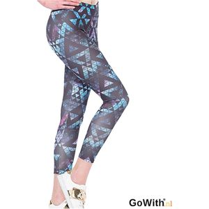 Dames Legging | leggen met kleurblok | hoog sluitend |elastische band |sport legging | yoga legging | fitness legging | kleur: licht blauw; grijs | Maat: S