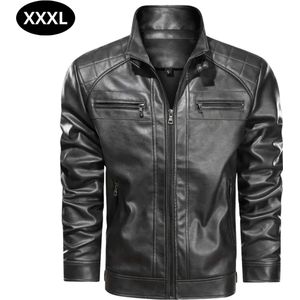 Livano Leren Jas - Leather Jacket - Lederen Jas - Bomberjack - Pilotenjack - Blazer - Biker - Motorjas - Motormuis - Heren - Maat S