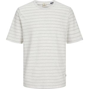Jack & Jones T-shirt Jprblujack Jaquard Striped Ss Tee 12255530 White/melange Mannen Maat - S