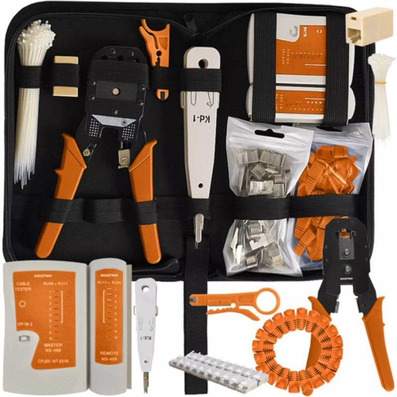 Bigstren - RJ45 Netwerkset - 145-delig - Crimper & Tester