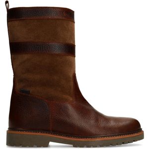 Manfield - Cognac - Leren Boots - Veterboots