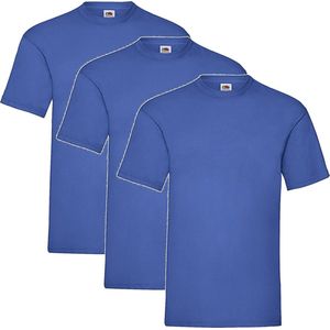 3 Pack Shirts Fruit of the Loom Ronde Hals Royal Maat XXL Valueweight