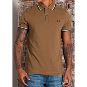 Fred Perry Twin tipped polo - shaded stone ecru dark petrol