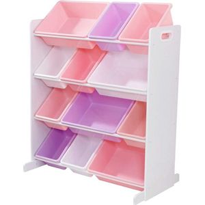 Sort It & Store It Opbergsysteem - Speelgoed Organizer Met 12 Pastelkleurige Bakken - Stijlvol Meubel Voor Speelkamer En Slaapkamer