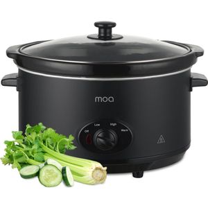 MOA Slowcooker - 6,5 liter - Keramische Binnenpan - Zwart - SC65B