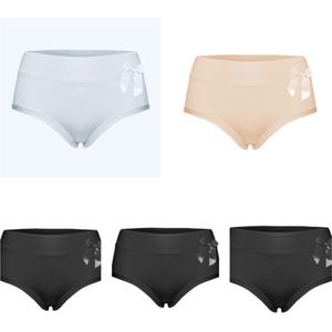 Dames slips 5 pack 9033 XXL 44-48 met strikje in 3 kleuren