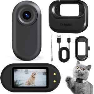 Mini draagbare camera - 1080p draagbare duimcamera met oplaadcase - POV-camera met bewegingsdetectie, foto-opname, video-opname van katten en honden, sportvideo-opname, waterdicht - 32 GB geheugenkaart - zwart