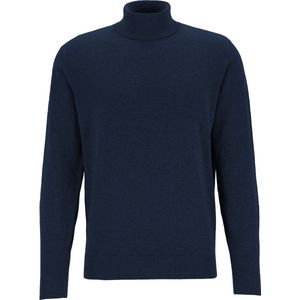 Redmond heren coltrui katoen - marine blauw - Maat: S