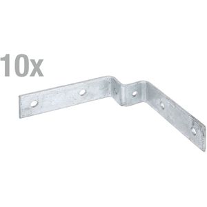 10x Alberts bevestigingsbeugel voor universele paal 30x30x119 mm thermisch verzinkt
