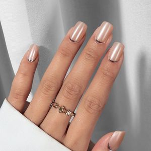 BIMA Nails - Soft Gel Press-On nagels - Short Square - Plaknagels met lijm - Zelfklevende nepnagels - Satin Grace - 30 stuks (15 maten)