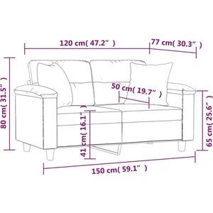 VidaXL-Tweezitsbank-met-kussens-120-cm-microvezelstof-donkergrijs