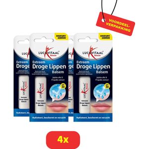 Lucovitaal Extreem Droge Lippen Balsem - 4 x 5 gram Voordeelverpakking
