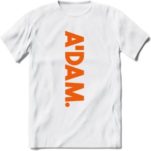A'Dam Amsterdam T-Shirt | Souvenirs Holland Kleding | Dames / Heren / Unisex Koningsdag shirt | Grappig Nederland Fiets Land Cadeau | - Wit - M