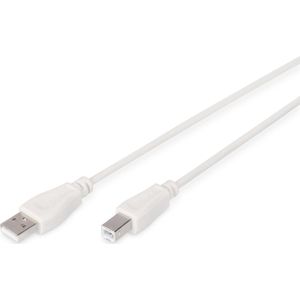 Digitus USB-kabel USB 2.0 USB-A stekker, USB-B stekker 1.80 m Beige