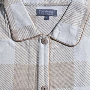 Cocodream dames pyjama - flanel - maat L - Ruit - zand