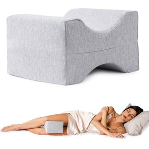 ZRSS® Kniekussen voor in Bed - Orthopedisch Beenkussen - Zijslaap Kussen - Afneembaar en wasbaar - Grijs