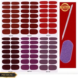 GUAPÀ® Nail wraps Nagelstickers | 6 Vellen Rood Tinten | Nail Art | Nagel Folie | Diverse kleuren Nail Wrap | 6 Vellen Nagelstickers | Plaknagels | 6 Pcs Nail Wrap Stickers Rood Tinten
