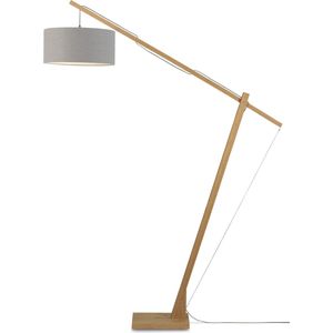 GOOD&MOJO Vloerlamp Montblanc - Bamboe/Lichtgrijs - 175x47x207cm - Scandinavisch,Bohemian - Staande lamp voor Woonkamer - Slaapkamer