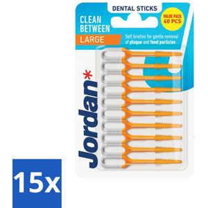 Jordan Sticks Clean Between Large 40 stuks per verpakking - Bulkverpakking - 15 stuks