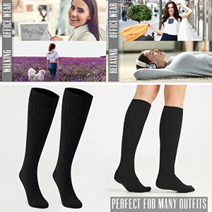 Dames en Heren Kniekousen - Lange Zwarte, Rode en Witte Sokken