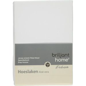 Briljant Home - Hoeslaken Jersey Multifit - 140x200 - 140 x 220 - Wit - Met Aloë Vera - Extra Grote Hoeken - Voor Matrassen tot 38 cm